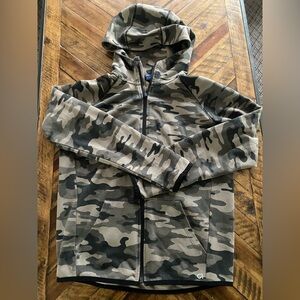 GAP Camo Zip Hoodie in Olive and Black